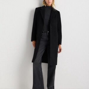 Quince Black Wool Cashmere Coat NWT